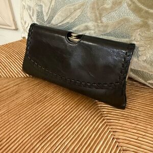 Hobo Black Leather Clutch wallet